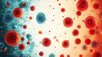 hematology cells from the center to the corner background vector