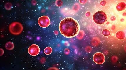 hematology cells from the center to the corner background vector