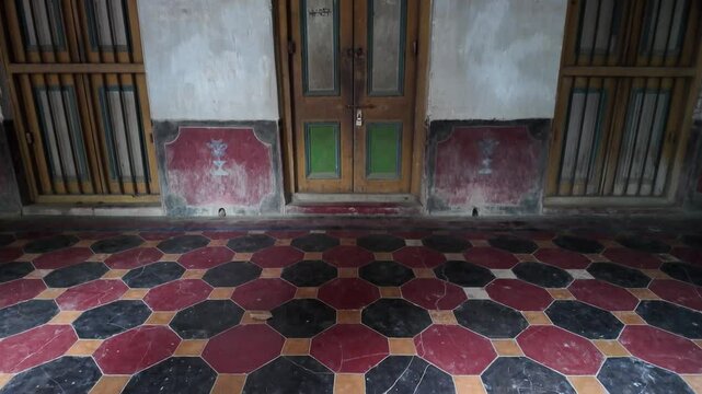 Old heritage house doors at Pakutia Zamindar Bari, Nagarpur, Bangladesh