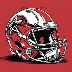 vector illustration of american football helmet