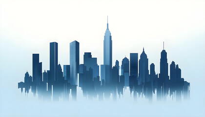Obraz premium City silhouette architecture skyscraper cityscape