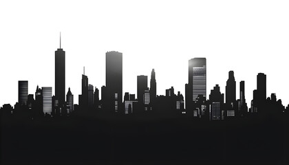 Naklejka premium City silhouette architecture skyscraper cityscape