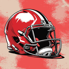 vector illustration of american football helmet