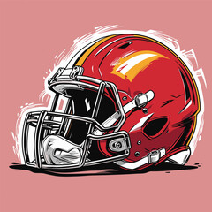 vector illustration of american football helmet