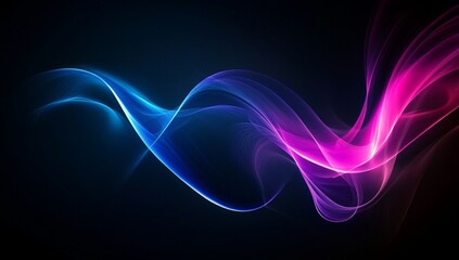 Abstract Glowing Wave Design With Pink And Blue Colors