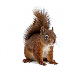 A cute red squirrel, showcasing natural grace,
