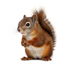 A cute red squirrel, showcasing natural grace,
