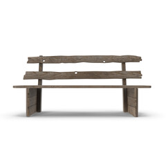 Old Wooden Bench isolated on transparent background