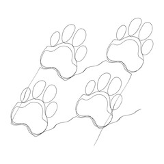  continuous line Paw icon vector illustration. dog paw print sign and symbol 