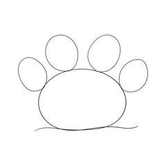  continuous line Paw icon vector illustration. dog paw print sign and symbol 