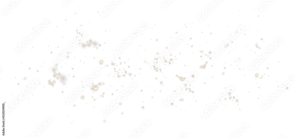 Poster Abstract golden shining bokeh isolated on transparent background.Christmas glowing bokeh confetti and sparkle overlay texture for your design.
