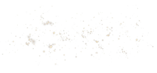 Abstract golden shining bokeh isolated on transparent background.Christmas glowing bokeh confetti and sparkle overlay texture for your design.