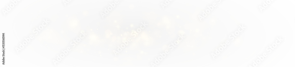 Poster Abstract golden shining bokeh isolated on transparent background.Christmas glowing bokeh confetti and sparkle overlay texture for your design.