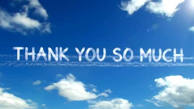 Airplane Flying Leaving Thank You Message in Skywriting