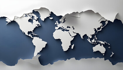 Obraz premium World map Paper world paper art