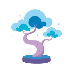 Bonsai Tree Under Starry Night Sky