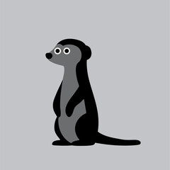 Cute vector meerkat with big eyes, simple design, great for kids' projects and decor.