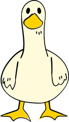 Hand Drawn Cartoon Goose Duck Bird Character Illustration