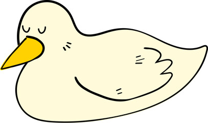 Hand Drawn Cartoon Goose Duck Bird Character Illustration