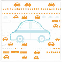 Yellow car vehicle vector icon for transport and travel illustration