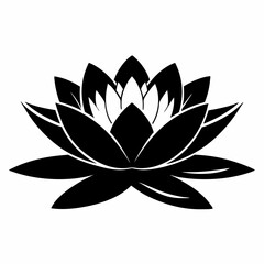 Elegant water lily silhouette design a simple yet striking botanical illustration perfect for logos branding or decorative elements on a