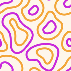 Liquid Line Seamless Pattern. Abstract Flowing Background with curvy bending shapes. Repeat vector illustration