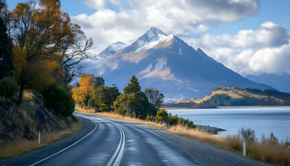 Lakeside Road with Mountain View