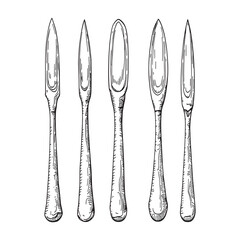 handheld bone chisel line art vector drawing medical instrument