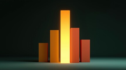 3d rendering of a bar graph. the bars are arranged in a vertical line, with the tallest bar at the top and the shortest at the bottom.