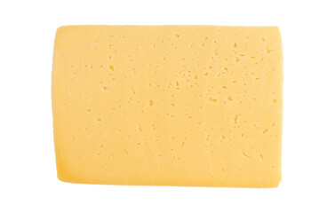 sliced cheese isolated, top view