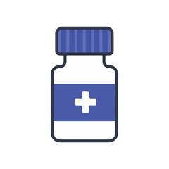 Obraz premium flat vector icon of health and medical equipment, medicine bottle, suitable for design and infographic applications