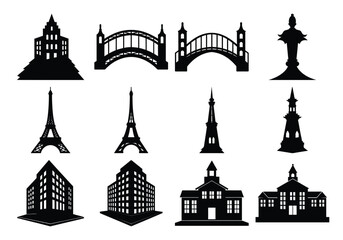 Naklejka premium vector illustration silhouette of a city