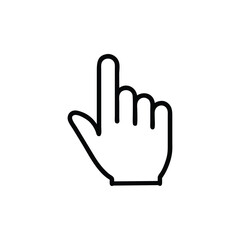 Outline of a hand with an extended finger pointing upwards