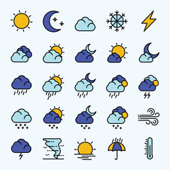 WEATHER COLORED ICONS SET
