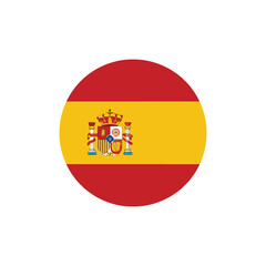 Obraz premium Spain Flag Design with Red and Yellow Stripes and Coat of Arms in Circular Shape