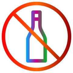 No Alcohol Sign Gradient Bottle Prohibition Symbol Warning Graphic