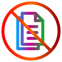 Prohibited Document Icon with Red Circle for Restrictions and Regulations