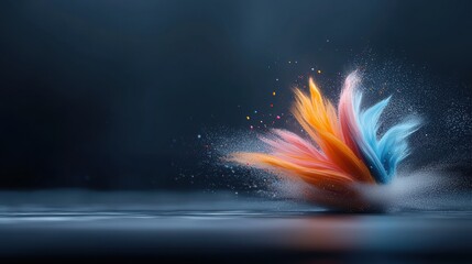 A Vibrant Feather Soars Gracefully Through the Air with Space for Creative Text