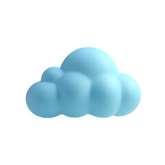 Isolated light blue cloud shape on a plain black background isolated on white background