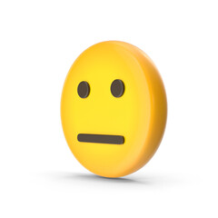 Straight face emoji icon isolated on transparent background