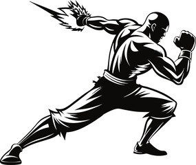  Boxer Punching Silhouette