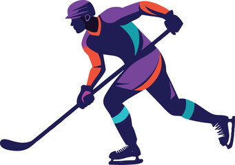 Obraz premium Colorful Ice Hockey Player