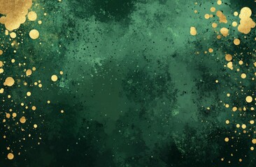 Dark Green Background With Gold Splatters