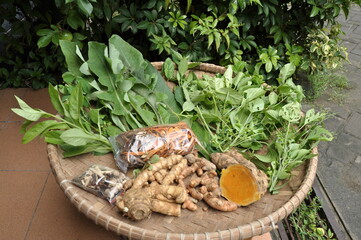 The benefits of traditional turmeric and ginger herbal medicine for health, ranging from...