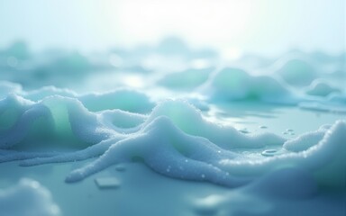 Calming Rhythms expressed through soft, flowing textures resembling water, using a calming color palette to enhance wellness. High quality