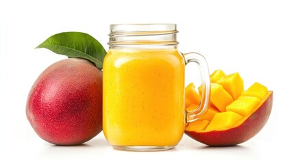 Mango smoothie in a mason jar (2)