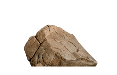 Rock stones isolated on background,Brown Rock Cliff with rough texture surface,Natural stone formation located part of the mountain,Broken Edge of a Chunk of Rock Sea