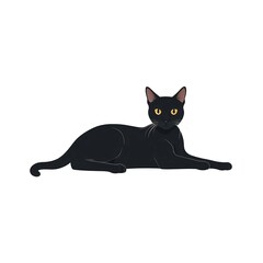 リラックス中の可愛いボンベイ猫イラスト