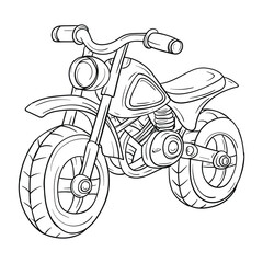Hand drawing style of motorbike vector. It is suitable for transportation vehicle icon, sign or symbol.