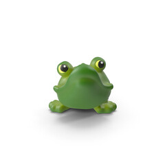Green toy alligator figure isolated on transparent background
